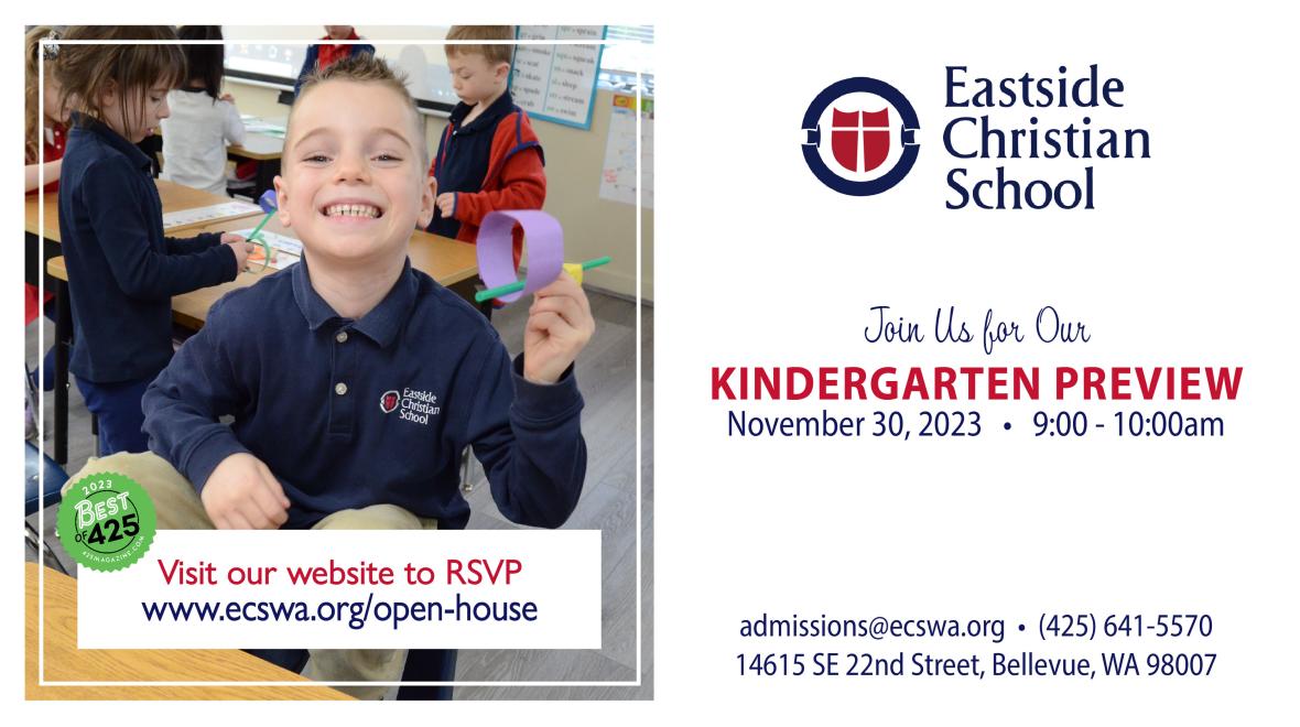 Kindergarten Preview at Eastside Christian School Seattle Area Family
